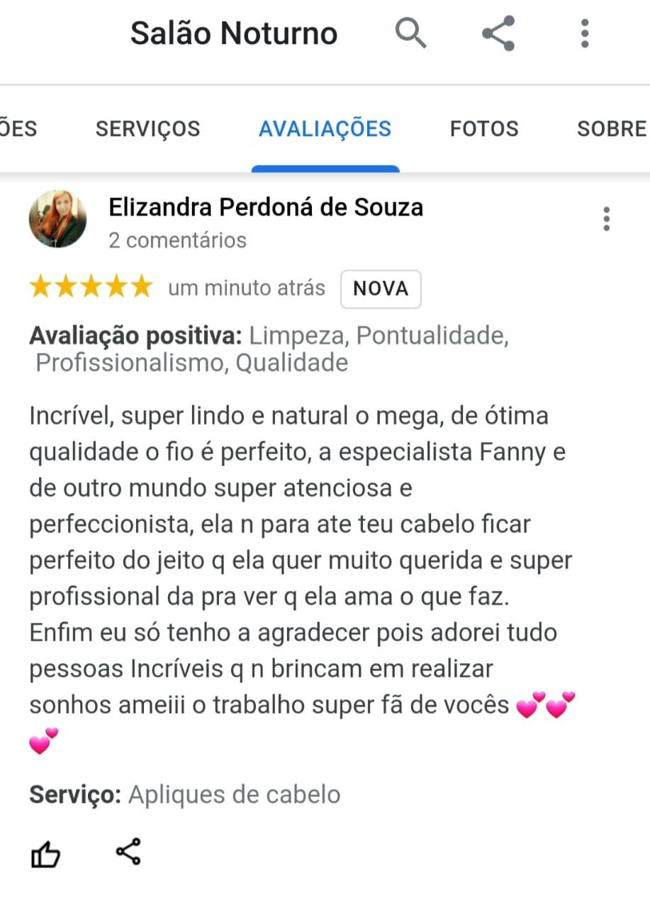 Print de avaliação de 5 estrelas de Elizandra Perdoná de Souza