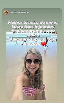 Story do Instagram de Andresa Martins indicando o salão e a técnica de megahair