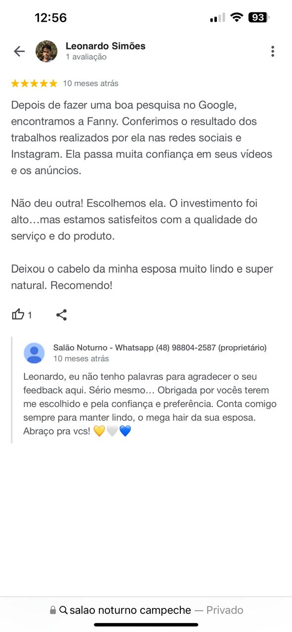 Print de avaliação de 5 estrelas de Leonardo Simões